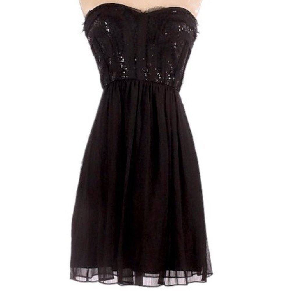 NWT Max & Cleo Dress Sequin Detail Black  Sz 6 Formal Dance Gothic LBD